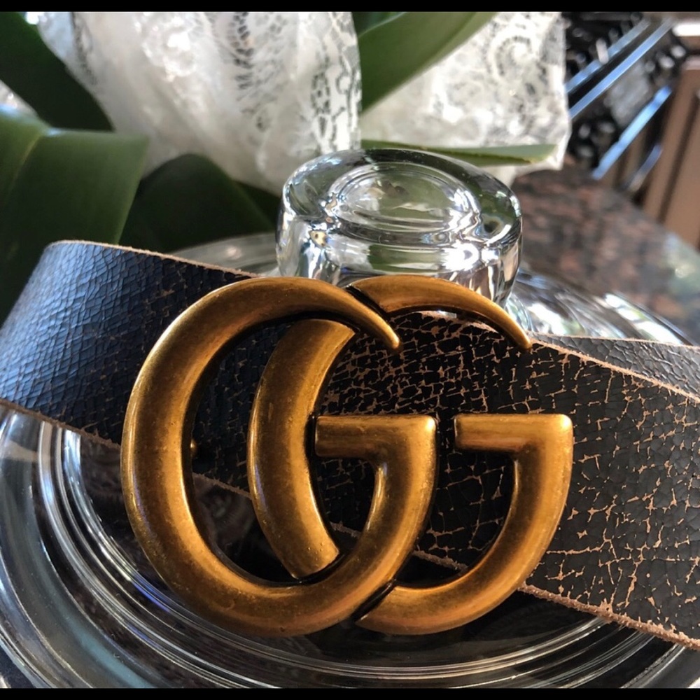 Double G leather belt